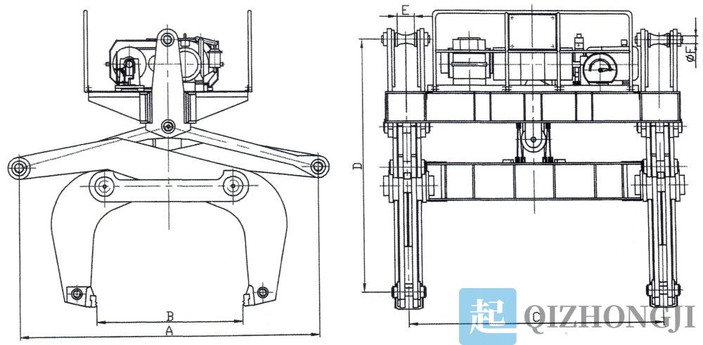 電動杠桿式板坯夾鉗外形尺寸圖.jpg 電動杠桿式板坯夾鉗外形尺寸圖.jpg