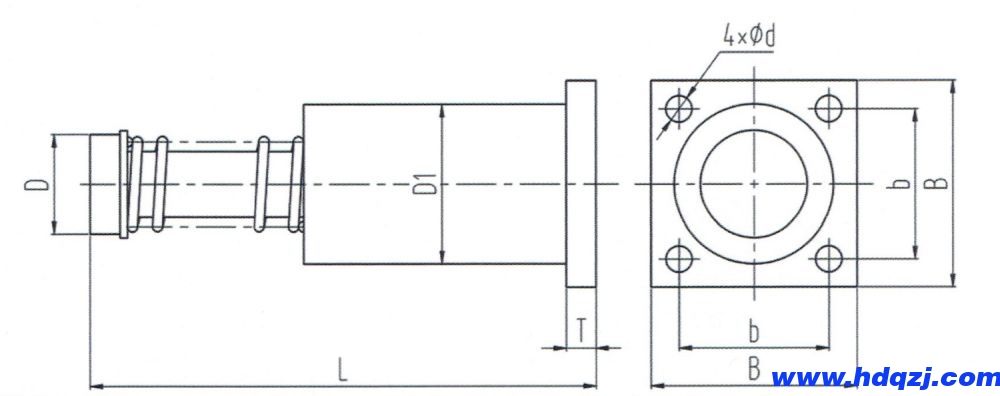 HYG型液壓緩沖器外形尺寸圖 HYG型液壓緩沖器外形尺寸圖