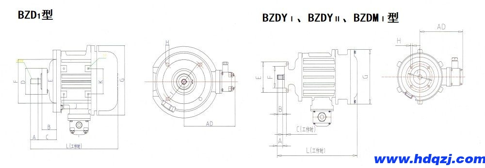 BZDⅠ、BZDYⅠ、BZDYⅡ、BZDMⅠ隔爆型錐形轉子三相異步電動機外形尺寸圖.jpg BZDⅠ、BZDYⅠ、BZDYⅡ、BZDMⅠ隔爆型錐形轉子三相異步電動機外形尺寸圖.jpg
