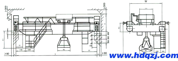 QZ型5噸、10噸、16噸電動抓斗橋式起重機