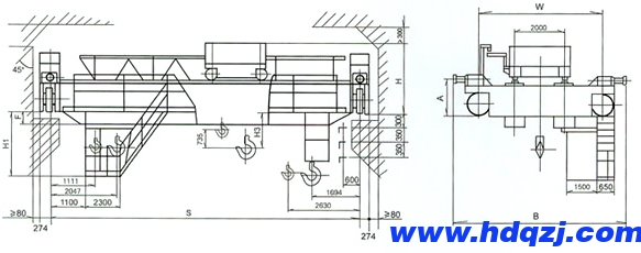 QD型16/3.2噸電動雙梁橋式起重機 QD型16/3.2噸電動雙梁橋式起重機