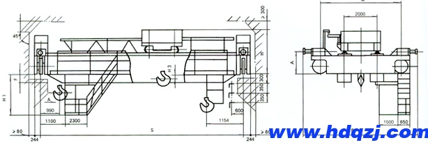 QD型10噸電動雙梁橋式起重機 QD型10噸電動雙梁橋式起重機